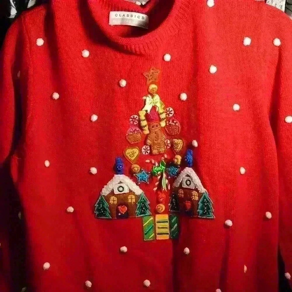 Womens Marisa Christina Christmas sweater L/Xl 3d grannycore - Picture 5 of 10